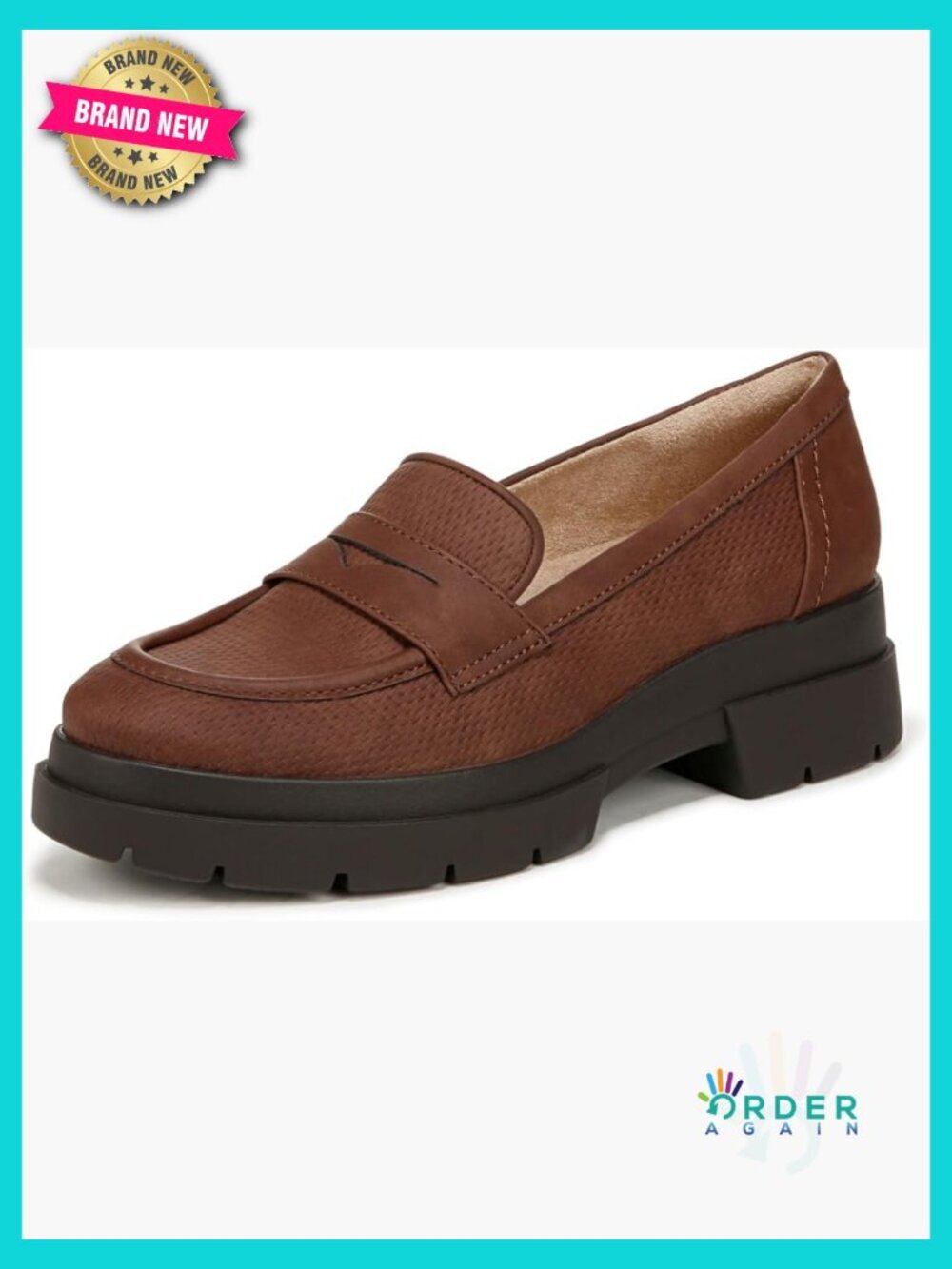 Slip on Lug Sole Loafers Penny Style Chunky Heel Comfort Work Shoes